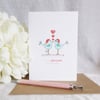 To the One I Love at Christmas - Little Blue Love Birds Christmas Card 
