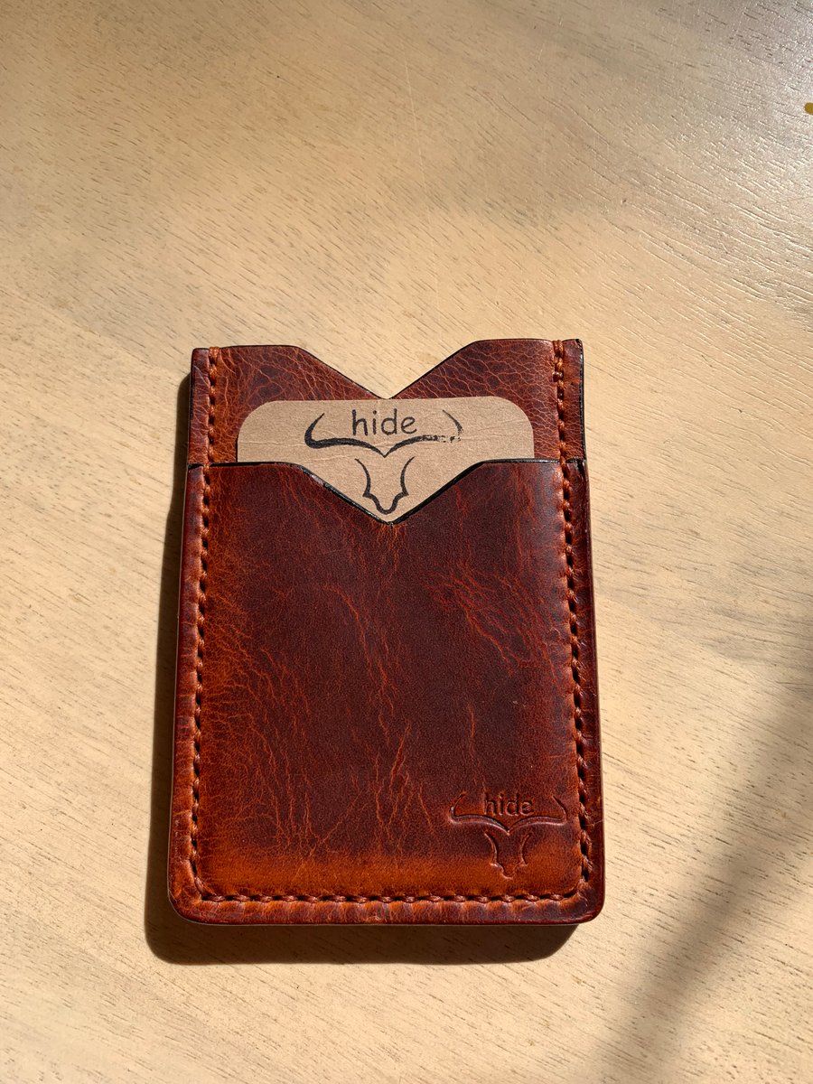 Handmade leather card wallet