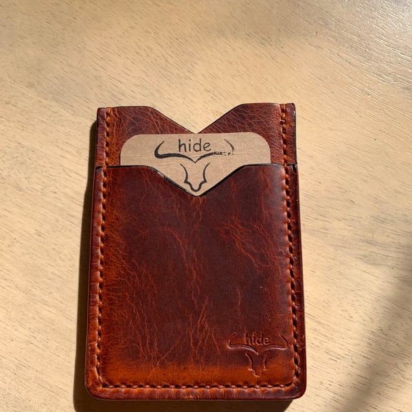 Handmade leather card wallet