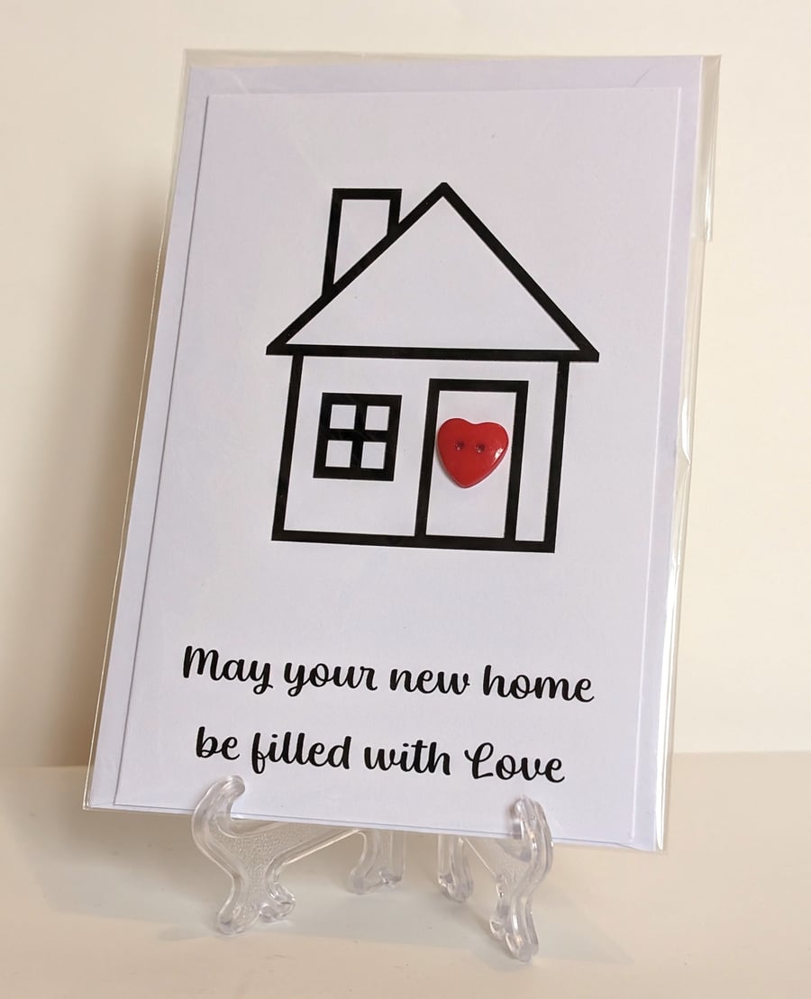 May your new home be filled with love button greetings card 