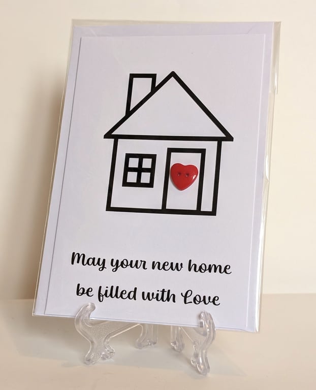 May your new home be filled with love button greetings card 