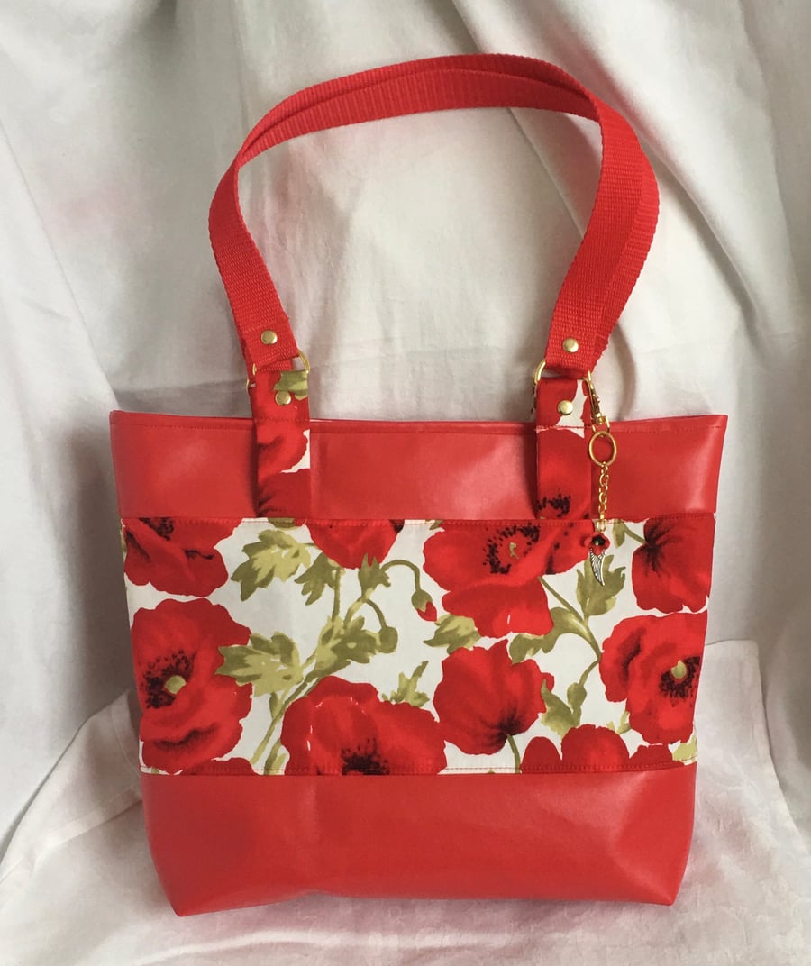 Poppies Shoulder Bag, Red Handbag, Stunning Shoulder Bag, Gift Ideas.