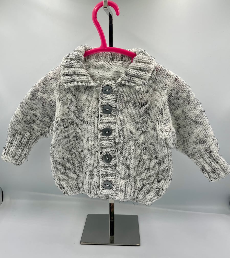 Hand knitted cardigan 6-12 months 20”