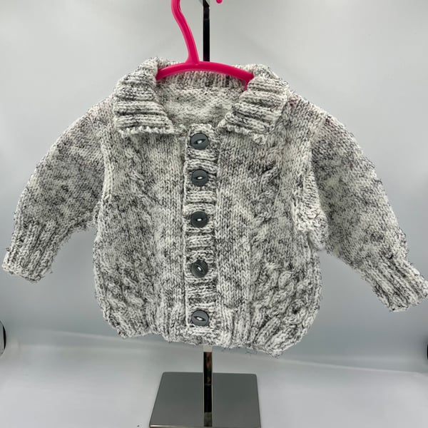 Hand knitted cardigan 6-12 months 20”