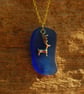 Beach glass pendant with deer charm  - Image 5