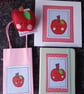 Quirky art teacher, teaching assistant gift, apple badge, card, bag and noteboo