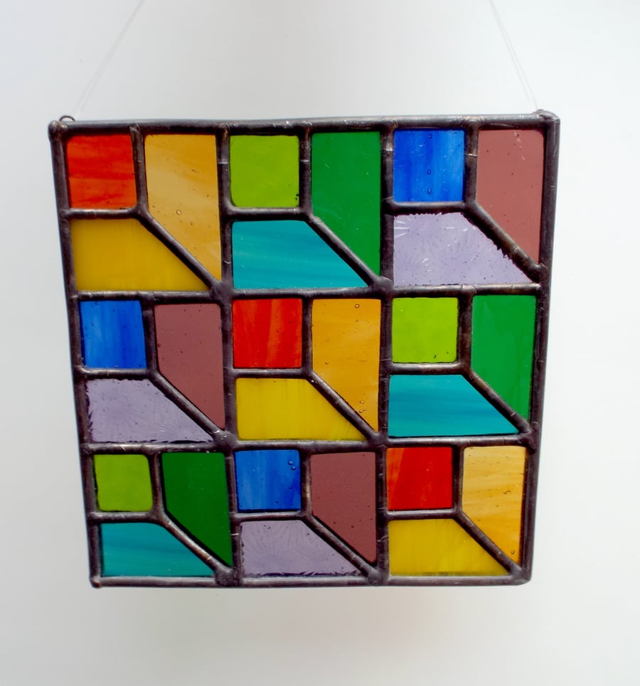 Stained Glass Patchwork Panel