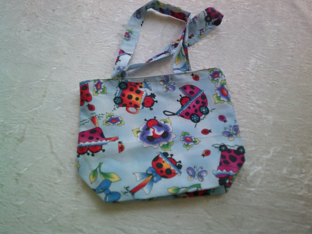 Comical Lady Birds Child's Fabric Handbag