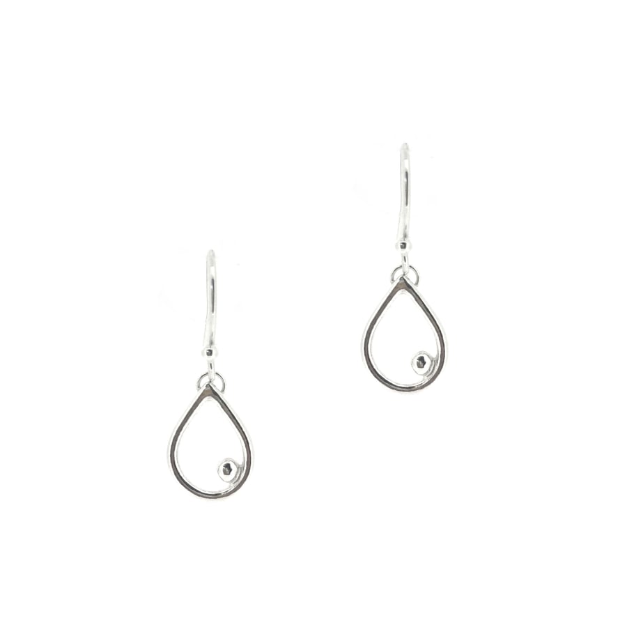 Silver Iris drop earrings - small