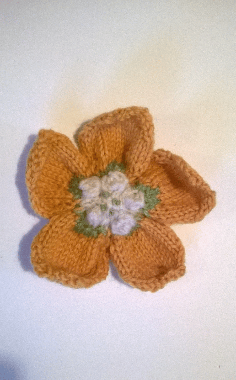 Hand knitted Anemone Hair Clip
