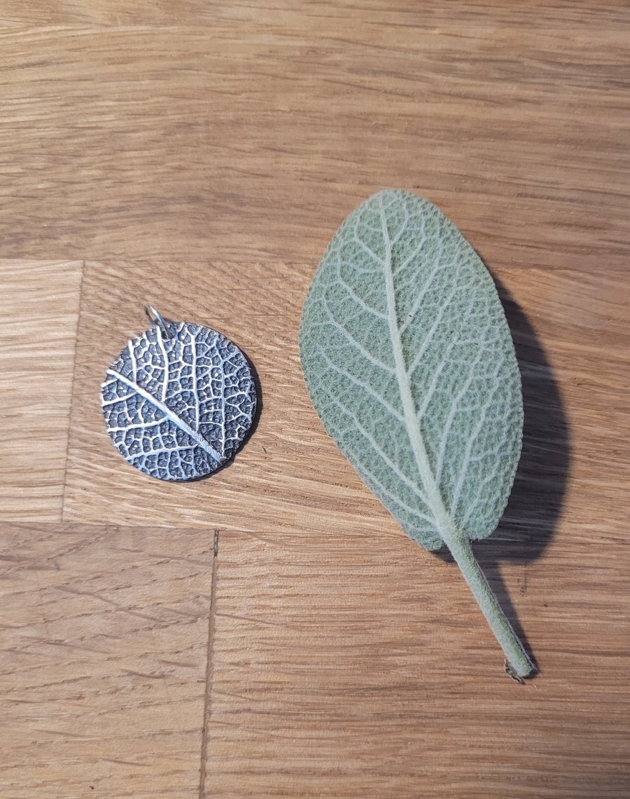 Silver Sage Leaf Necklace