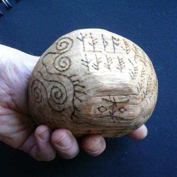 Beech Wood Rune Divination and Offering Bowl.