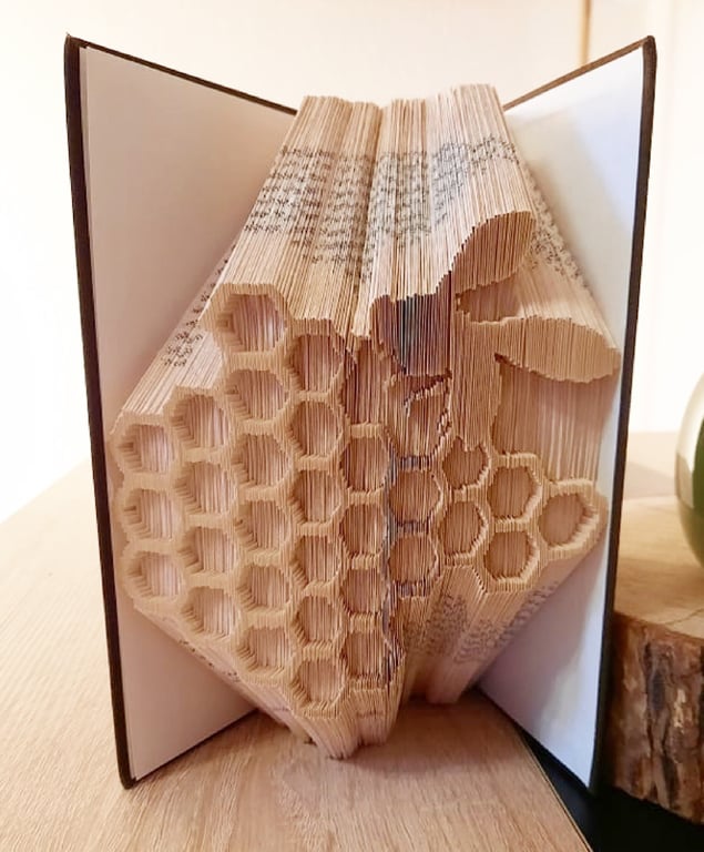 Bee with Honeycomb COMBI Book Folding Pattern - EMAILED PDF PATTERN