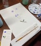 Water Colour Painted Blue Geranium Print Greeting Card - Image 2