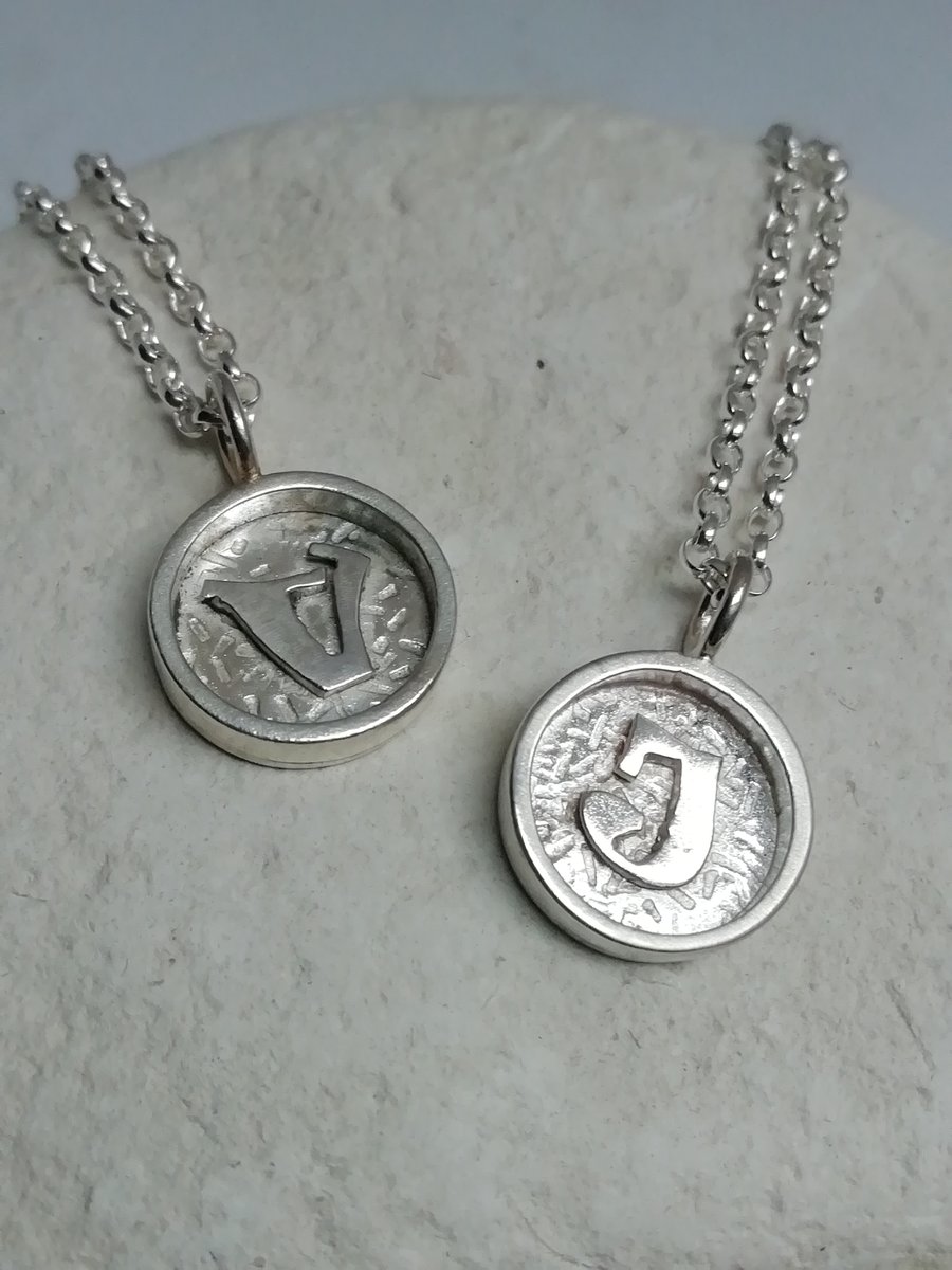 Silver Initial Disc Necklaces