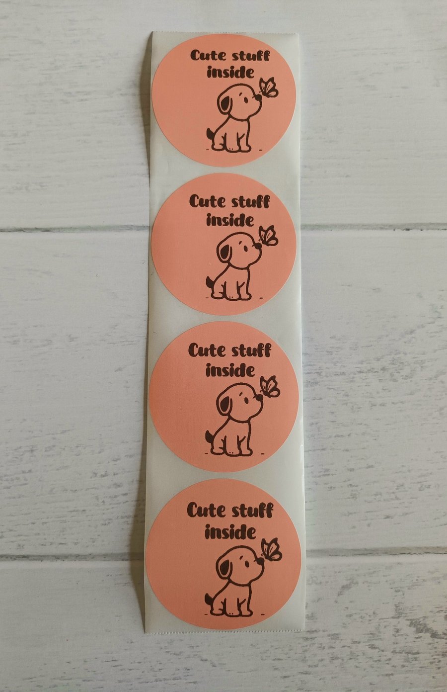 50 'Cute Stuff Inside' Puppy Thermal Printed Stickers (72P)