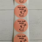 50 'Cute Stuff Inside' Puppy Thermal Printed Stickers (72P)