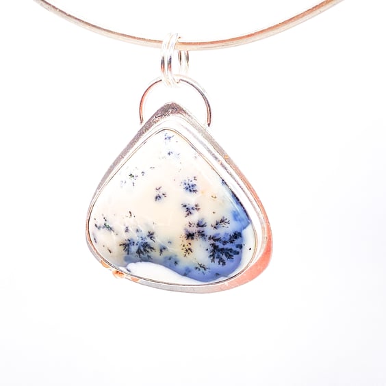 Dendrite Opal Silver and Gold Pendant 