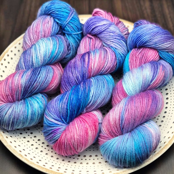 Hand Dyed Yarn: DK Merino Nylon - Crush