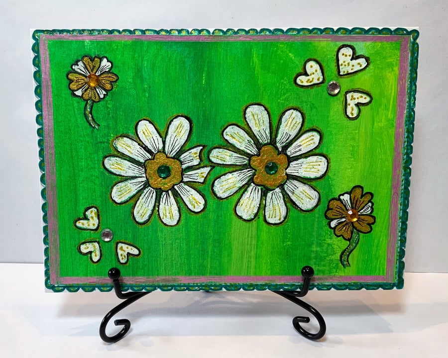 'Daisy Days' Hand Painted Art Card