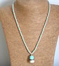 blue beach lampwork glass pendant necklace - Image 4