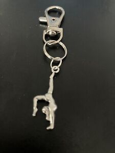 gymnastic keyring bag charm zip puller swivel clip on key chain lanyard