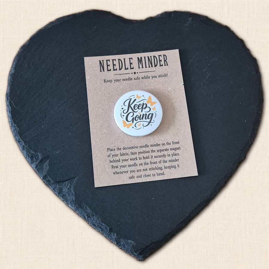 Keep Going Needle Minder - Positive Cross Stitch Accessory