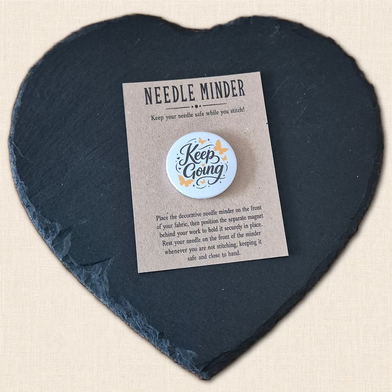 Keep Going Needle Minder - Positive Cross Stitch Accessory