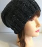 Custom Order for Rob, Dark Grey Unisex Beanie, Charcoal Hand Knit Slouch Hat - Image 4