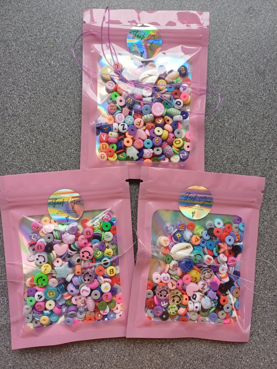 Colourful bead confetti, bead soup, bracelet making, rainbow bead selection 