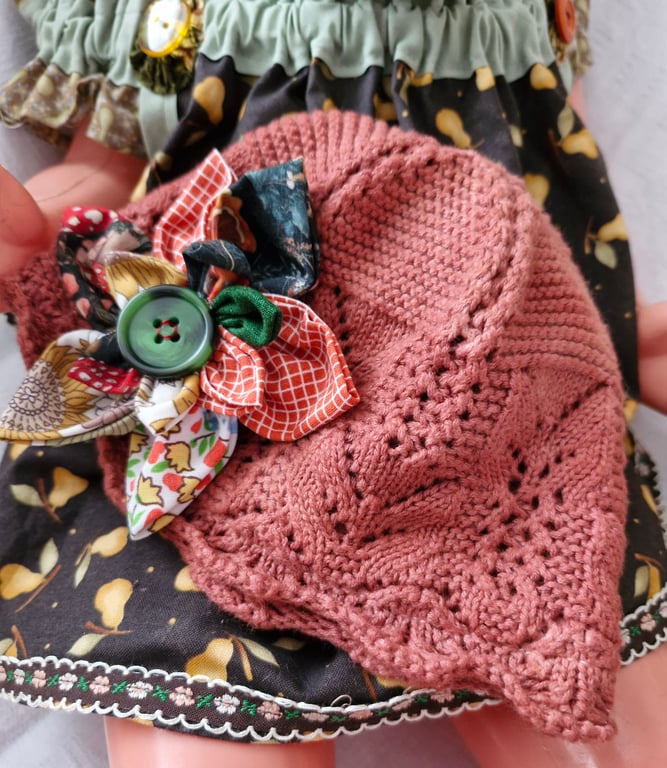  Blush coloured handmade crocheted flower Hat