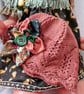  Blush coloured handmade crocheted flower Hat - Image 1