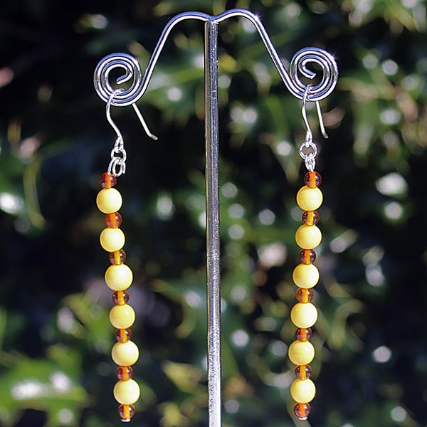 Amber-Yellow Earrings