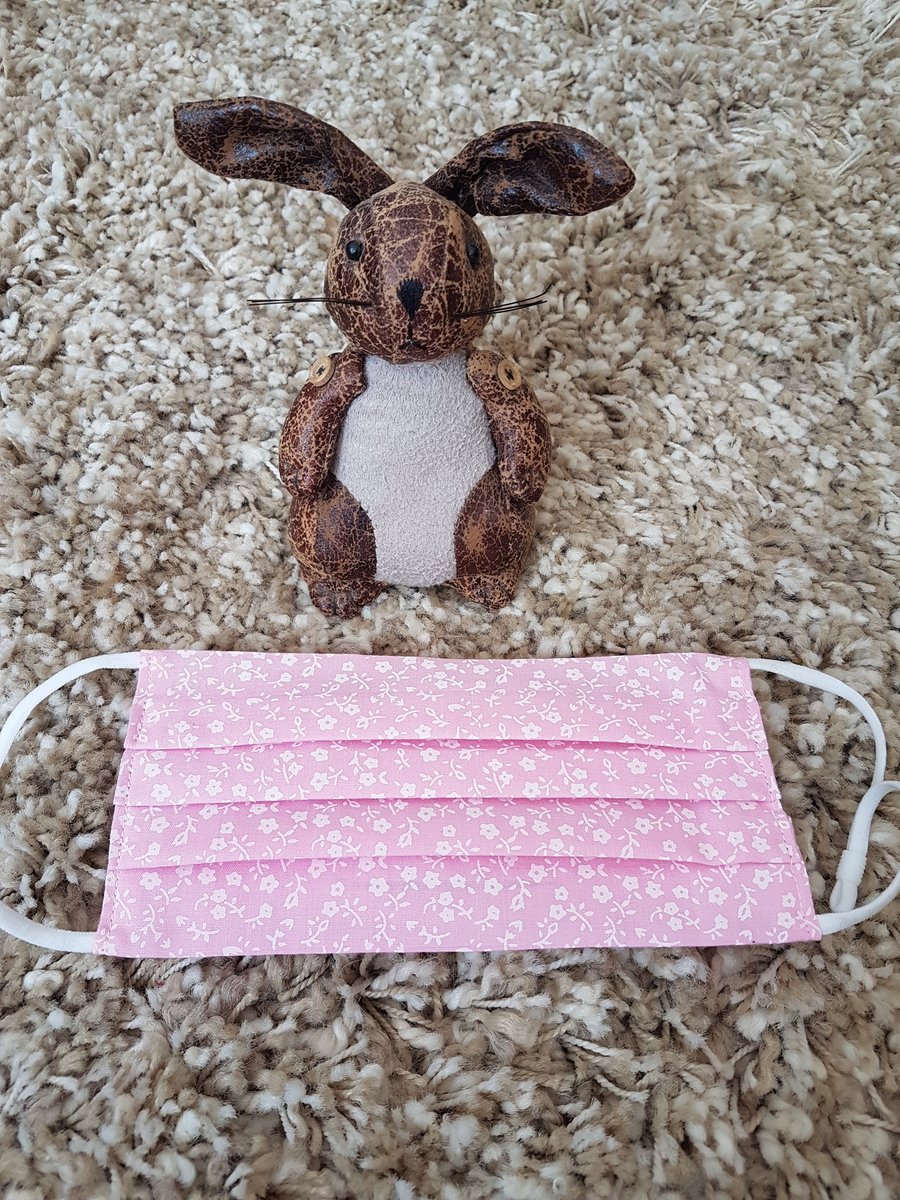 Adult face covering - Tiny flowers on pink print 