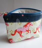 Patterned zipped handmade pouch - Reserved for Marion - Image 1