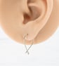 Titanium open hoop earrings - Delicate polished lightweight threader earrings - Image 2