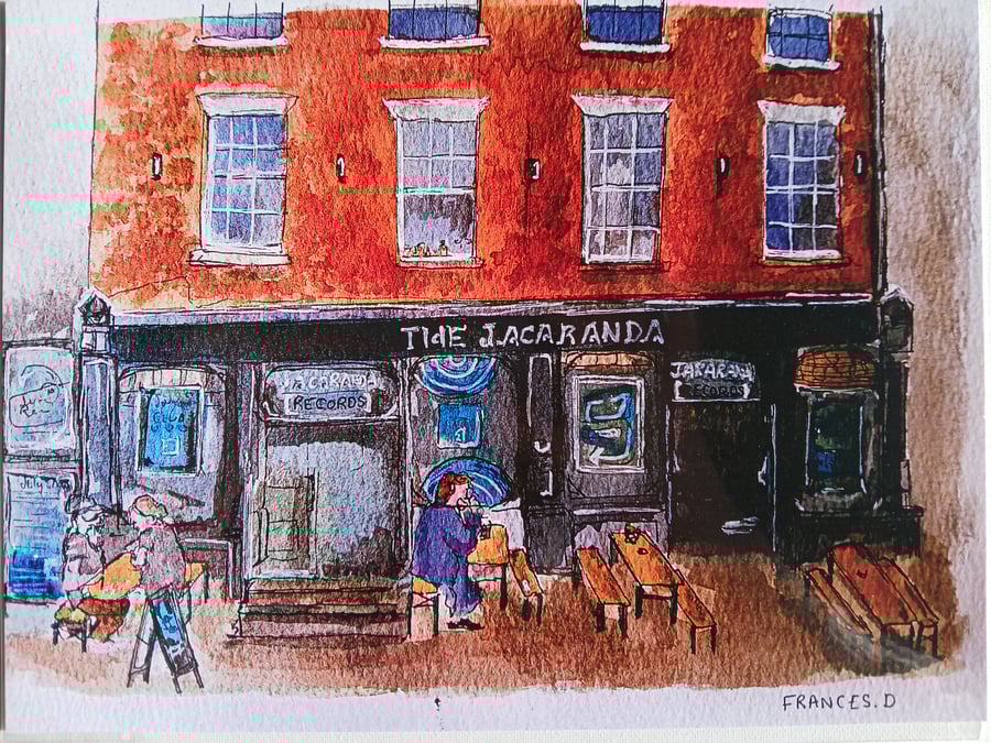 The Jacaranda Liverpool watercolour print A5