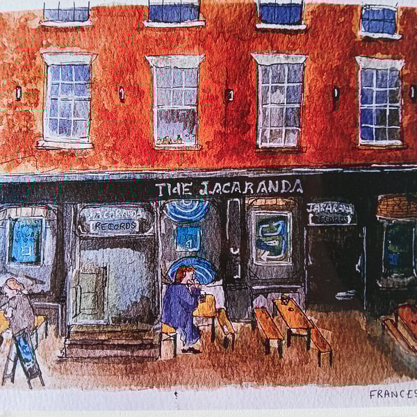 The Jacaranda Liverpool watercolour print A5