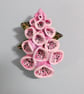 Pink FOXGLOVE BROOCH DIGITALIS Fairy Bell Wedding Lapel Pin HANDMADE HANDPAINTED - Image 2