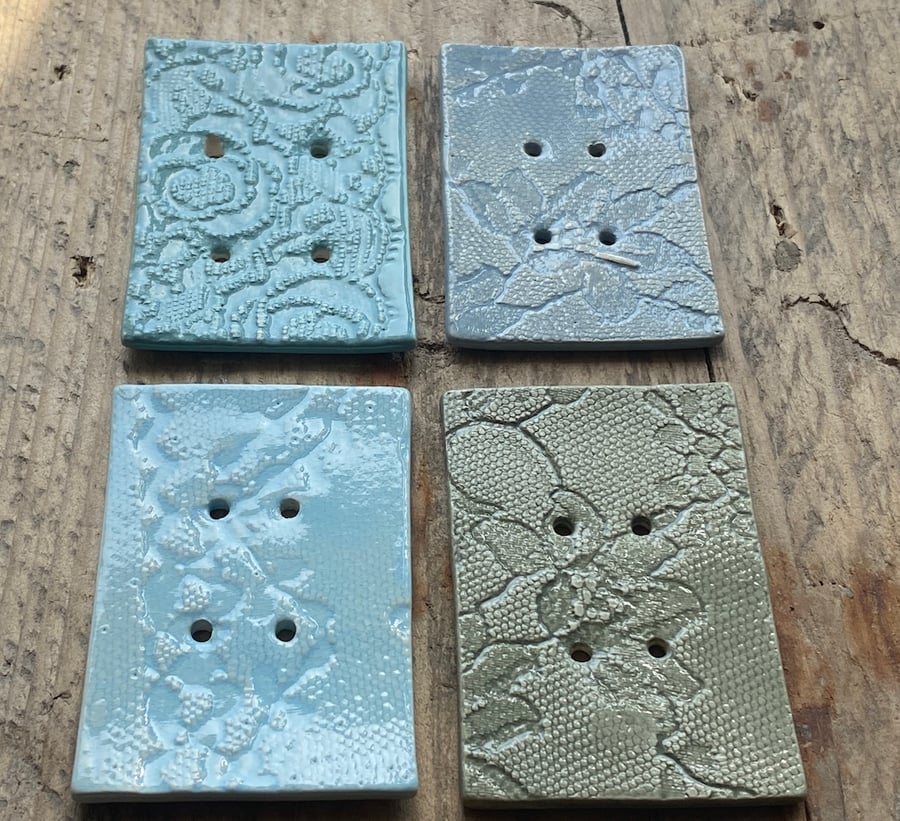 Choice of 4 Handmade Rectangular Buttons sold individually