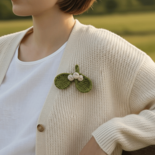 Hand crafted Mistletoe Brooch
