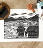 Loch Shiel (looking for Harry) - original hand burnished lino print