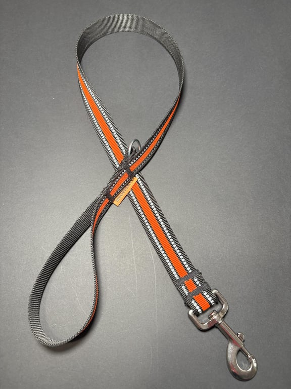 Reflective Dog Lead Blaze Orange with Stainless Steel Hardware