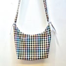 Pastel check zip crossbody shoulder hand bag
