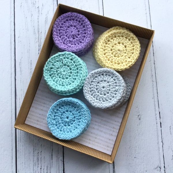 Crochet Reusable Cotton Makeup Remover Pads Facial Wipes Set of 5