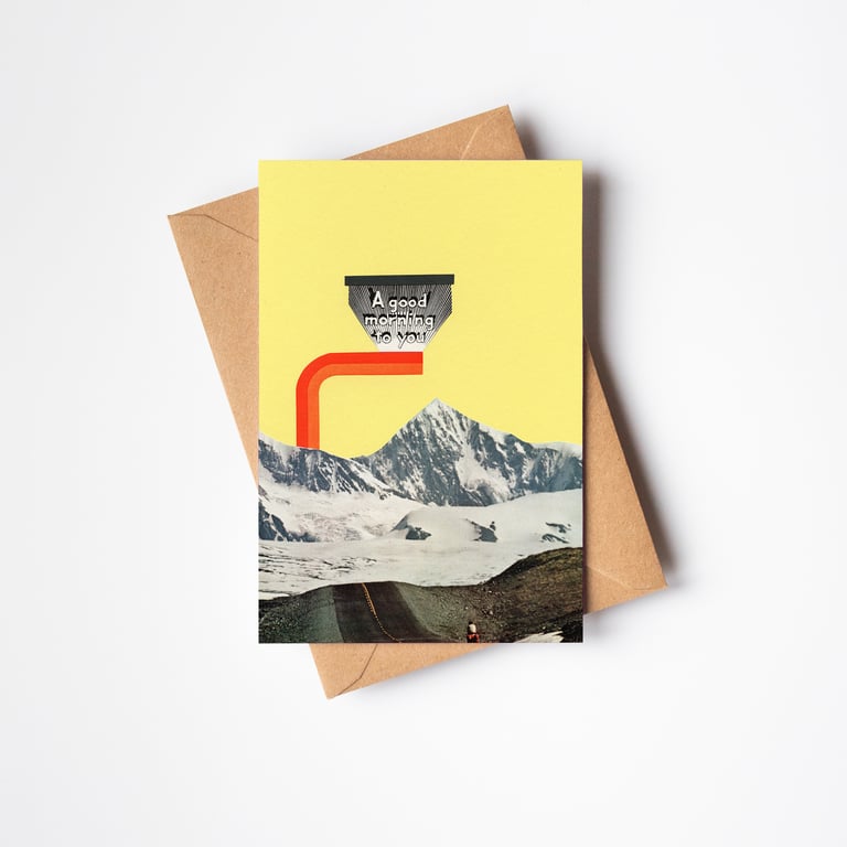 Retro Mountain Card - A Good Morning to You