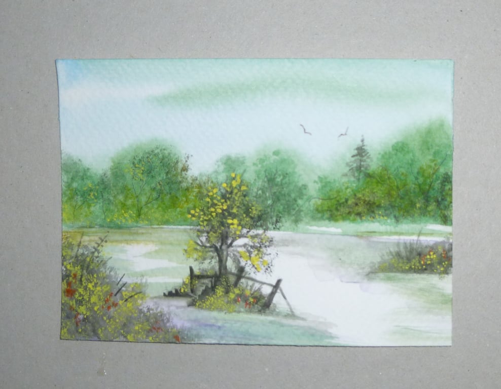 small watercolour original art painting ( ref FA 532 C2 )