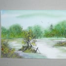 small watercolour original art painting ( ref FA 532 C2 )