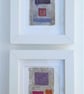Colourful Combinations Red Orange Pink Lilac Handstitched Geometric Art Pictures - Image 7