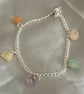 Silver Tone Charm Bracelet with Crystals